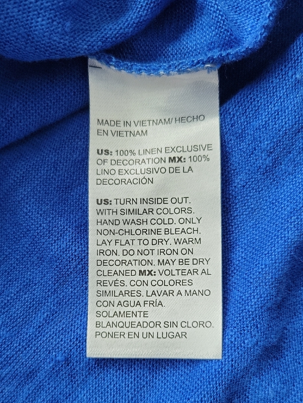 Chico's Blue Linen Embellished‎ Tunic Top Size XL - Picture 6 of 7